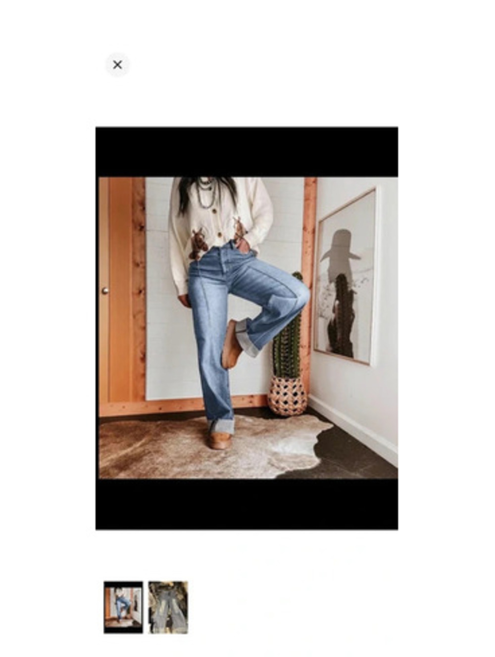 Classic High-Rise Wide-Leg Blue Jeans